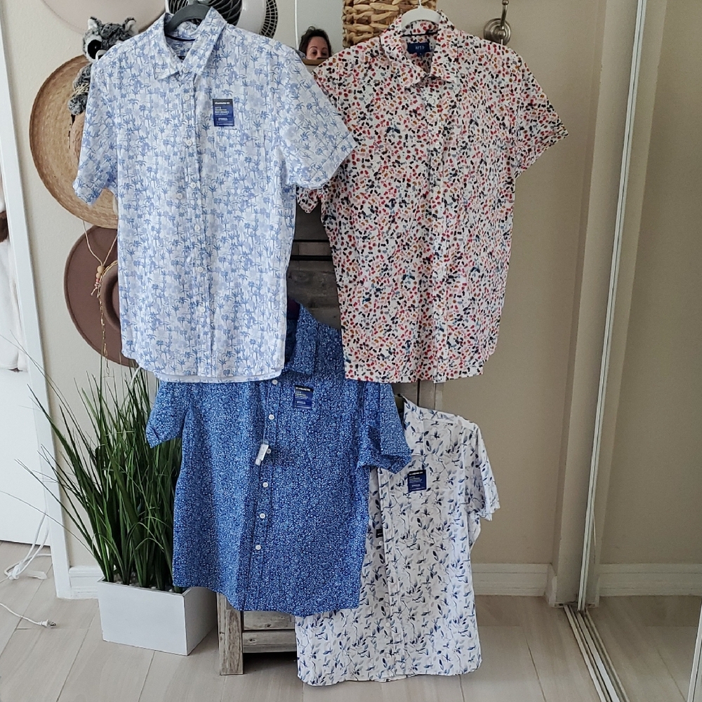 Apt. 9 Men's Assorted Patterned Shirts - Blue, White, Pink